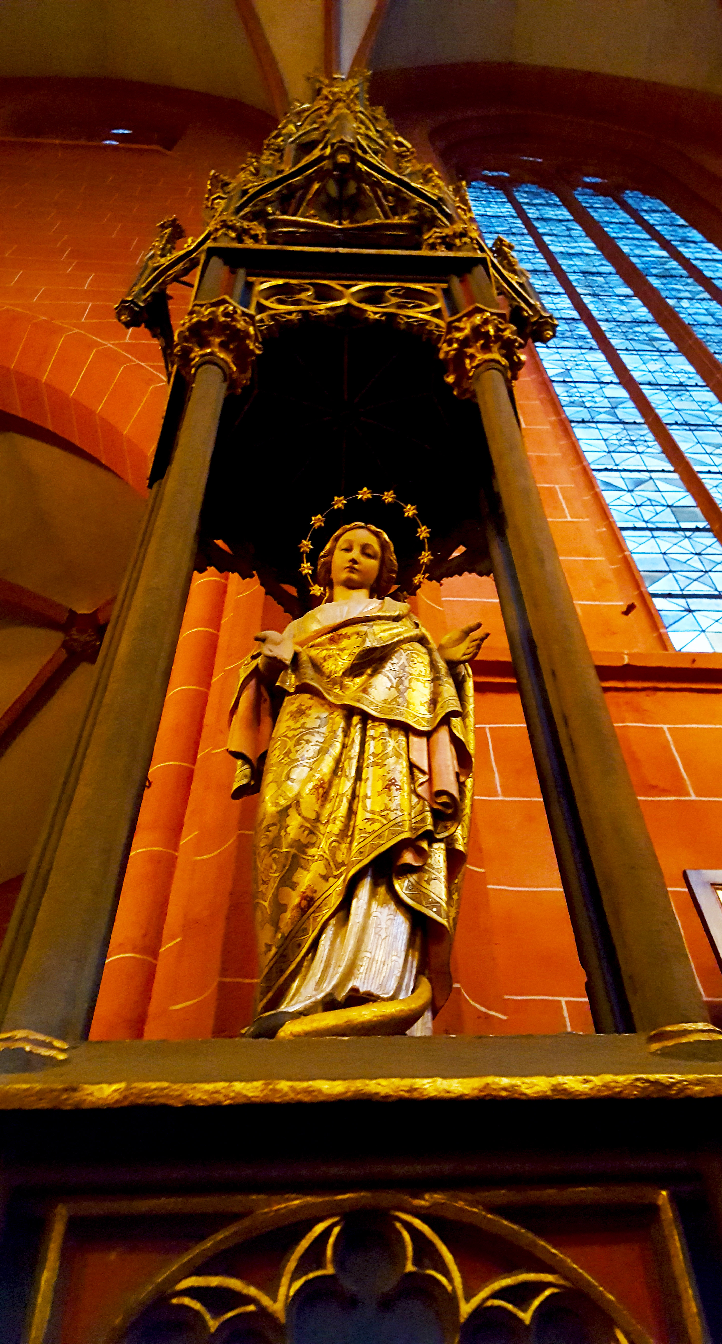 Golden statue in cathedral