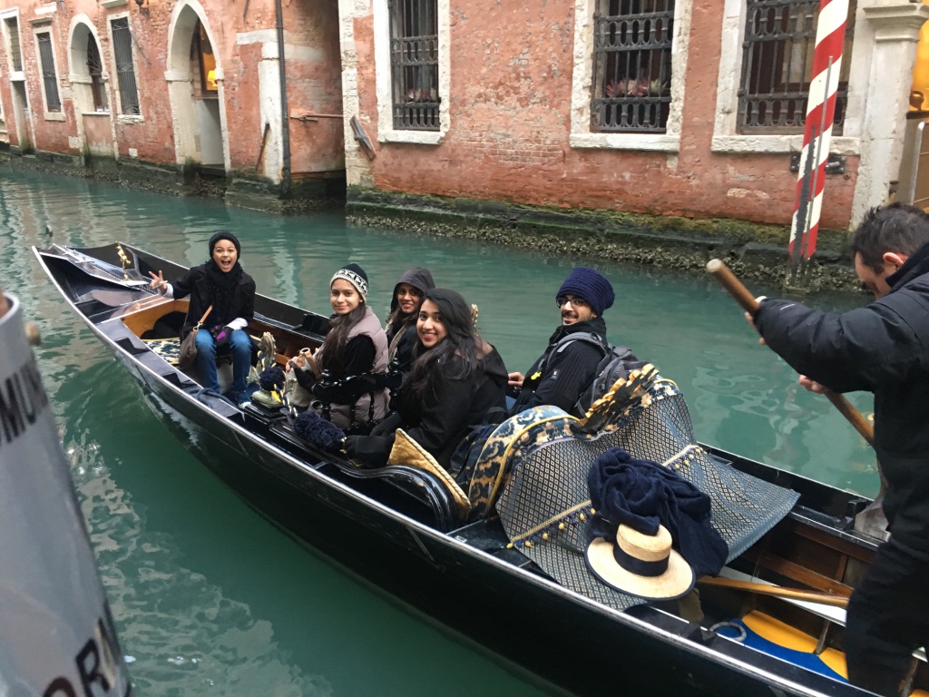 Group enjoying a gondola ride